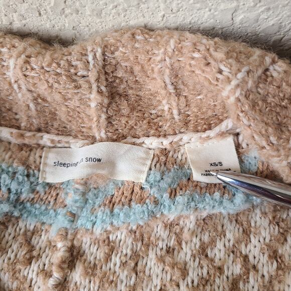 Anthropologie Sleeping On Snow Quillins Jacquard Vest Cardigan Duster Size XS - Picture 8 of 13